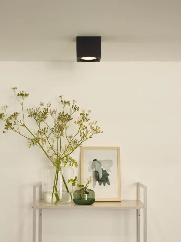 Lucide FEDLER - Ceiling spotlight - LED Dim to warm - GU10 (ES111) - 1x12W 2200K/3000K - Black - atmosphere 1